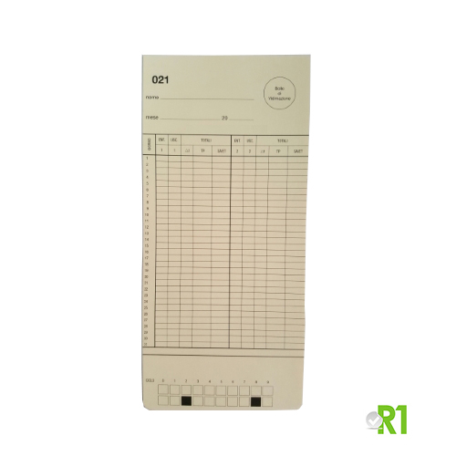 DTS1031-2140: No. 100 monthly cards for Solari DTS time recorder. Series from 21 to 40.