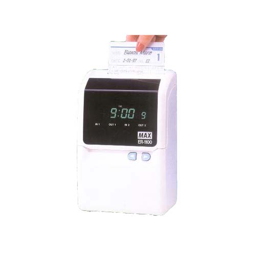 MAX1100: Electronic time recording 4 stamping. Automatic positioning 4 printing columns. Refurbished.12 months warranty.